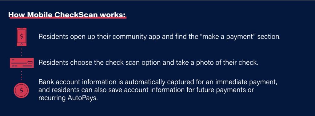 how mobile check scan works to accept rent payments online