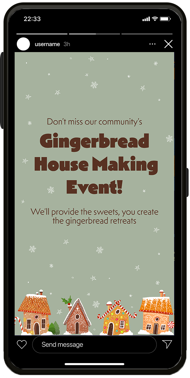 gingerbread house apartment resident event